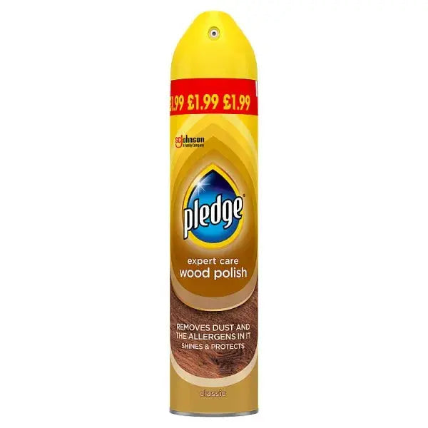 Pledge Wood Polish Aerosol, 250ml (Case of 6)  Adomoo