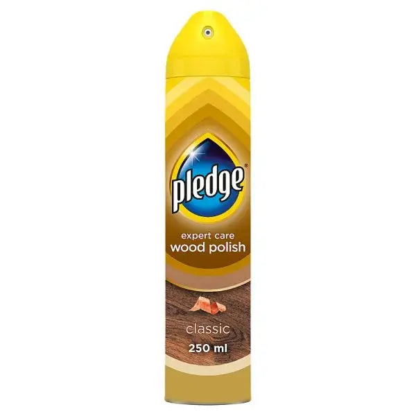 Pledge Expert Wood Care Polish Aerosol Classic 250ml (Case of 6)  Adomoo