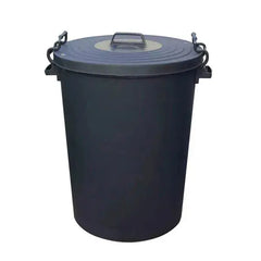 110L Clip Bin with Lid Black  Adomoo