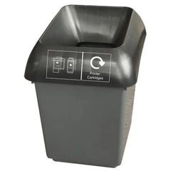 30L Recycling Bin with Black Lid & Printer Cartridge Logo  Adomoo