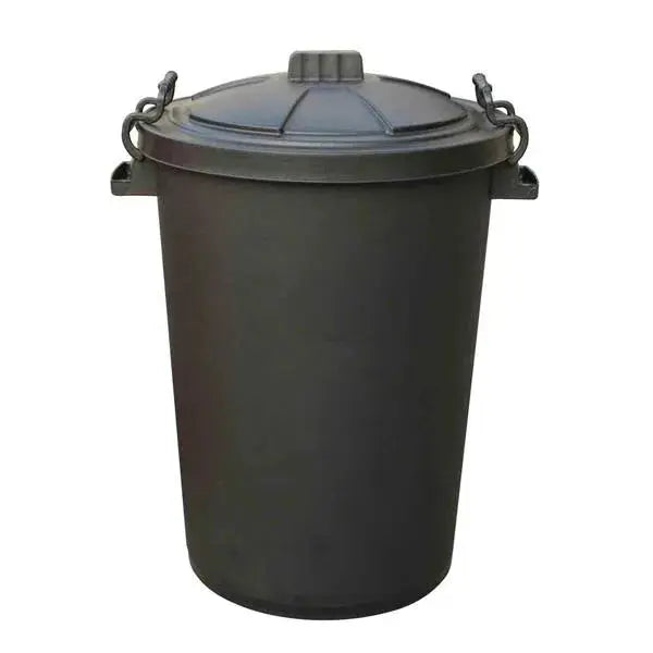 85L Clip Bin with Lid Black  Adomoo