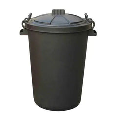 85L Clip Bin with Lid Black  Adomoo