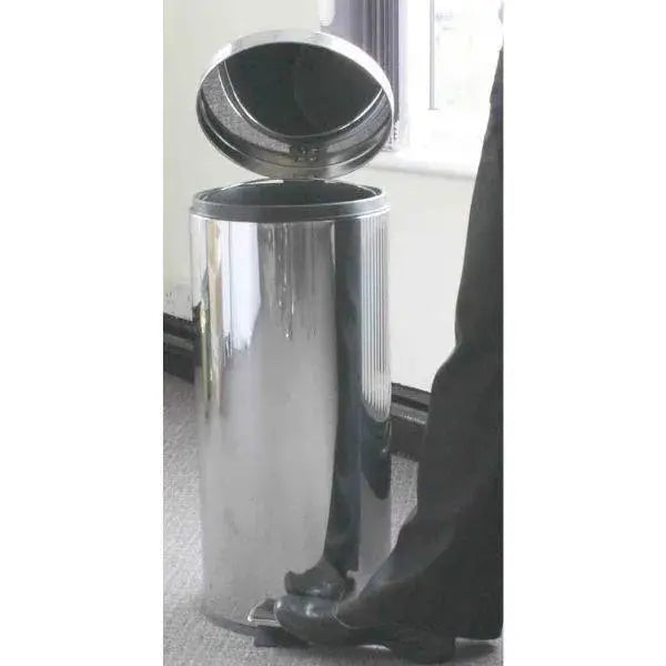 30L Pedal Bin - Mirror Stainless Steel  Adomoo