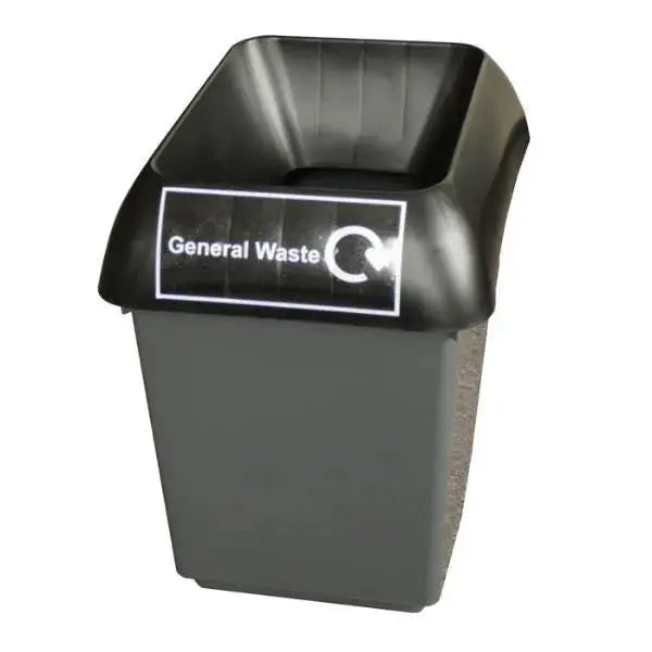 30L Recycling Bin with Lid & General Waste Logo  Adomoo