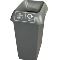 50L Recycling Bin with Dark Grey Lid & Tins Logo  Adomoo
