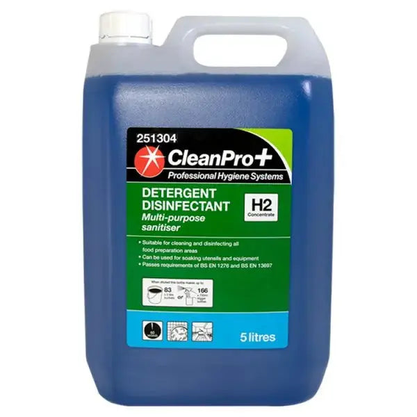 CleanPro+ Detergent Disinfectant H2 Concentrate 5 Litres  Adomoo