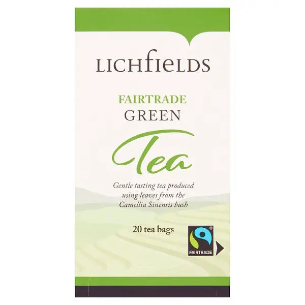 Lichfields Fairtrade Green Tea 20 Tea Bags 40g  Adomoo