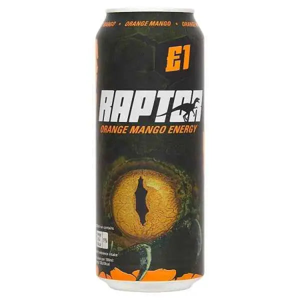 Raptor Orange Mango Energy 500ml (Case of 12)  Adomoo