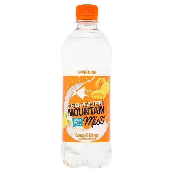 Mountain Mist Orange & Mango Flavoured Sparkling Spring Water 500ml (Case of 12)  Adomoo