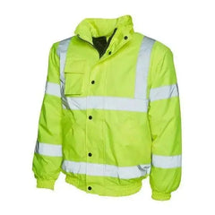 Hi Viz Safety Bomber Jacket Yellow  Adomoo