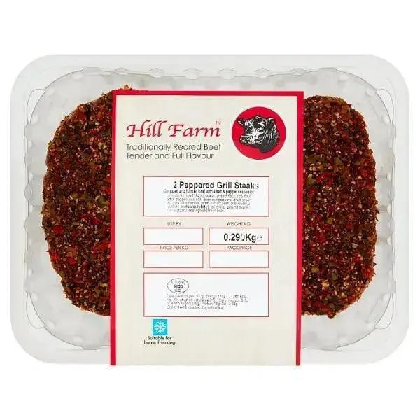 Hill Farm 2 Peppered Grill Steaks 0.290kg Adomoo