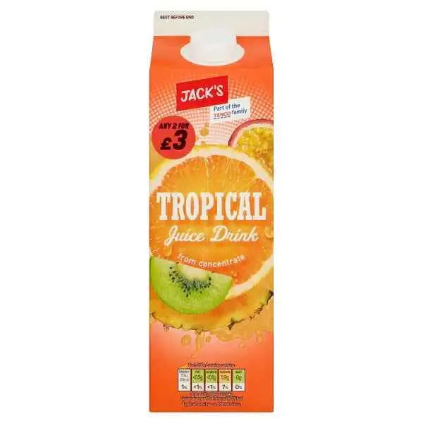 Jack's Tropical Juice Drink from Concentrate 1 Litre (Case of 6)  Adomoo