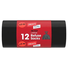 Jacks 12 Tie-Top Refuse Sacks Large  Adomoo