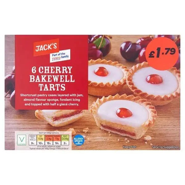 Jack's 6 Cherry Bakewell Tarts Adomoo