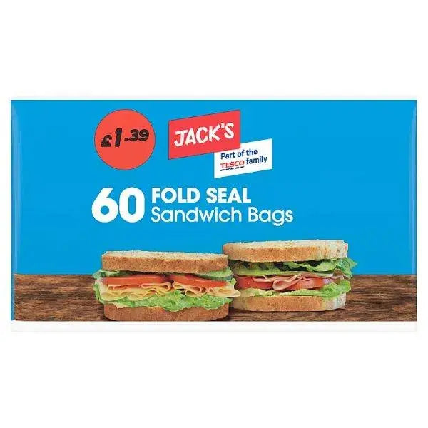 Jacks 60 Fold Seal Sandwich Bags - 60pk  Adomoo