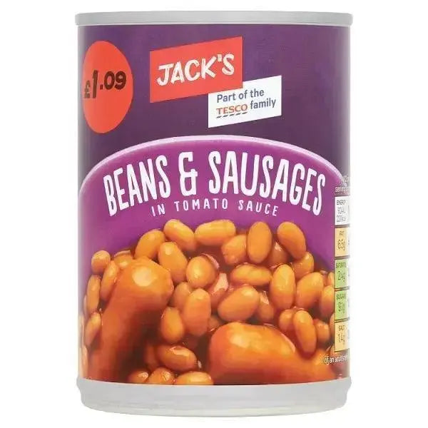 Jack's Beans & Sausages in Tomato Sauce 395g (Case of 6) Adomoo