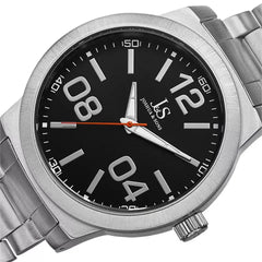 Joshua & Sons Bold Easy to Read Mens - Stainless Steel Bracelet - JS82SSB  Adomoo