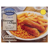 Kershaws Classic Sausage & Chips with Onion Gravy & Baked Beans 400g  Adomoo