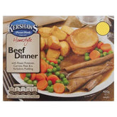 Kershaws Homestyle Beef Dinner with Roast Potatoes, Carrots, Peas & a Yorkshire Pudding 400g  Adomoo