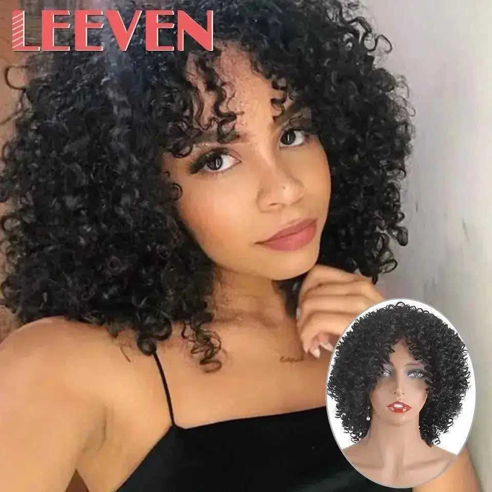 Leeven Afro Kinky Curly Wig 6 inches Synthetic Hair  Adomoo