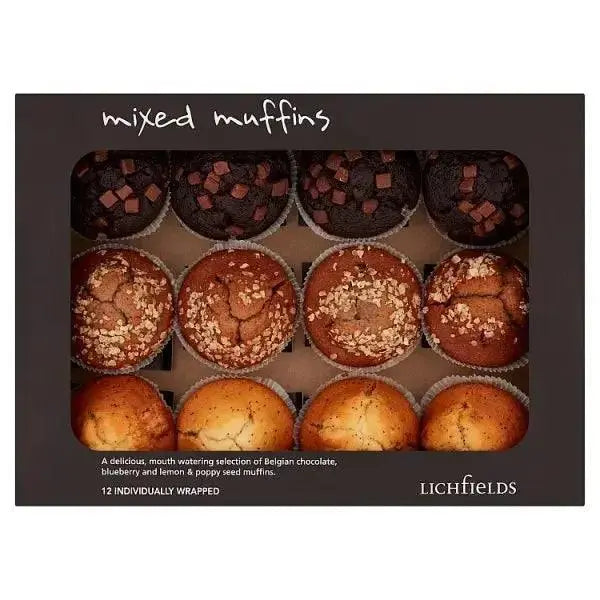 Lichfields 12 Mixed Muffins (Case of 12)  Adomoo