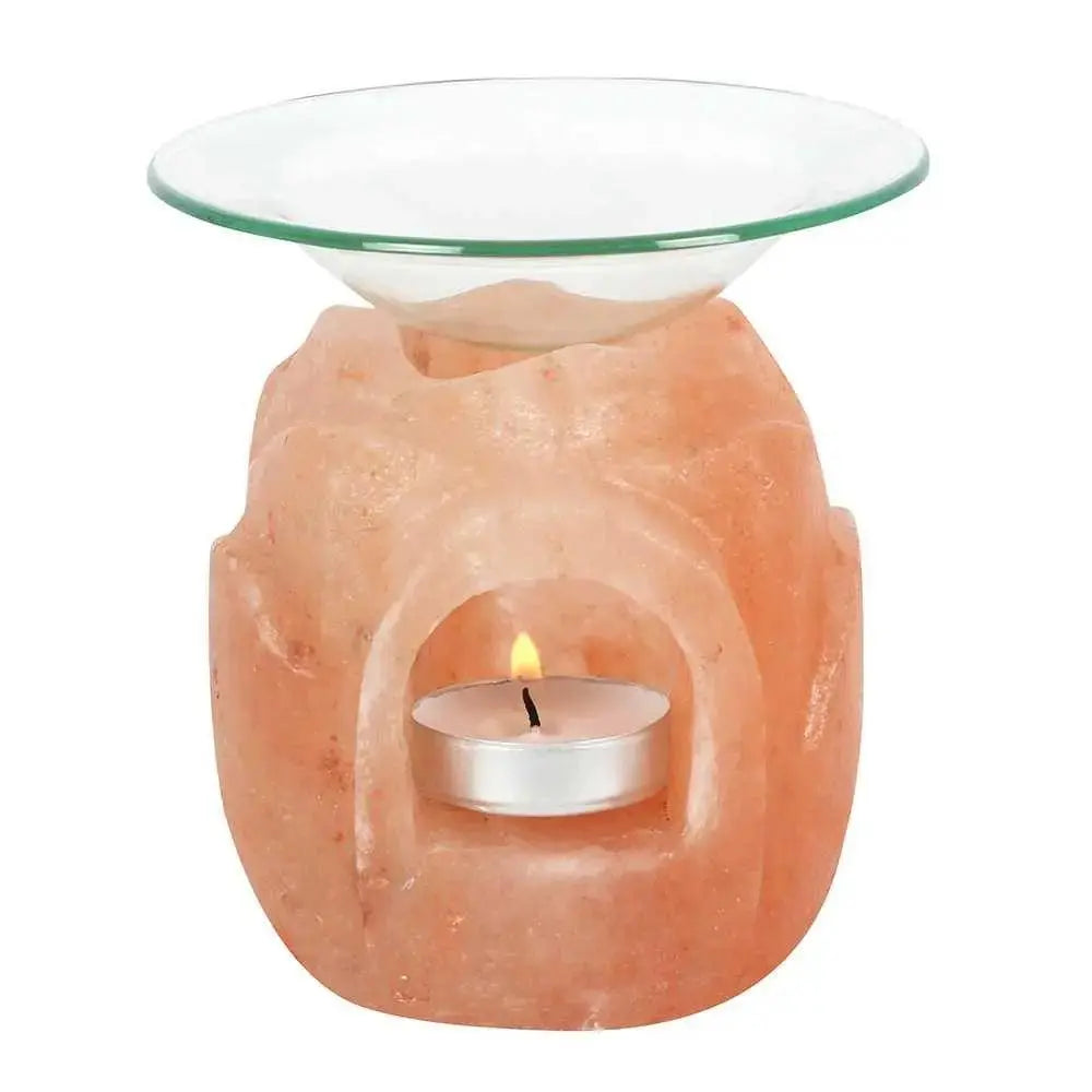 Lotus Flower Shaped Himalayan Salt Oil Burner Adomoo