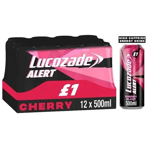Lucozade Alert Cherry Blast Energy Drink 500ml £1 PMP (Case of 12)  Adomoo