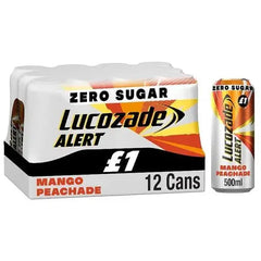 Lucozade Alert Zero Mango & Peach Caffeine Energy Drink 500ml £1 PMP (Case of 12)  Adomoo