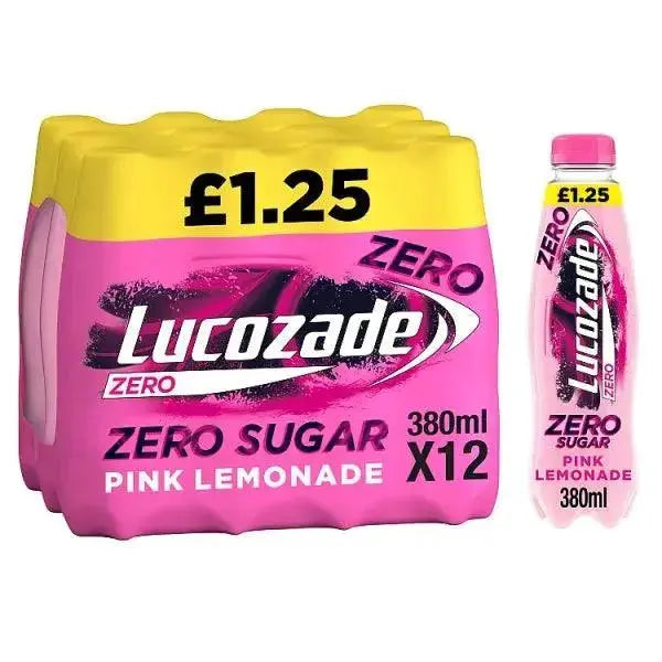 Lucozade Zero Pink Lemonade 380ml (Case of 12)  Adomoo