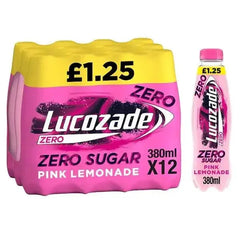 Lucozade Zero Pink Lemonade 380ml (Case of 12)  Adomoo