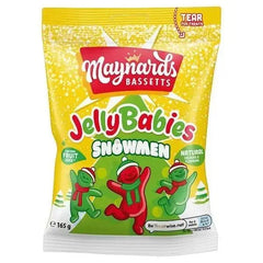 Maynards Bassetts Jelly Babies Snowmen Sweets Bag 165g (Case of 12)  Adomoo