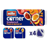 Müller Corner Strawberry and Peach Apricot Yogurts Adomoo