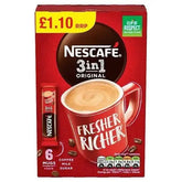 Nescafé 3in1 Original Coffee Milk Sugar 6 x 17g (102g) (Case of 11) Adomoo