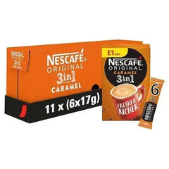 Nescafe Original 3in1 Caramel Instant Coffee, 6 sachets x 17g (Case of 11) Adomoo
