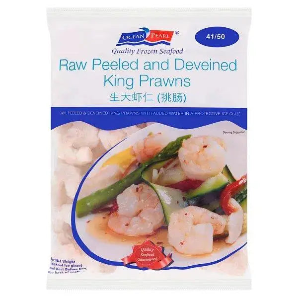 Ocean Pearl 41/50 Raw Peeled and Deveined King Prawns 800g  Adomoo