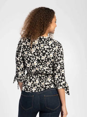 Peplum Blouse in Daisy Print  Adomoo