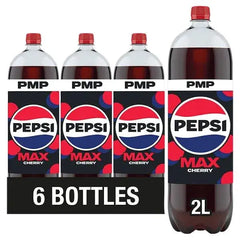 Pepsi Max Cherry No Sugar Cola 2L (Case of 6)  Adomoo