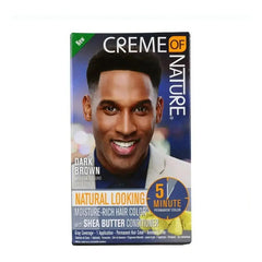 Permanent Dye Mens Color Creme Of Nature Dark Brown 2Oz  Adomoo