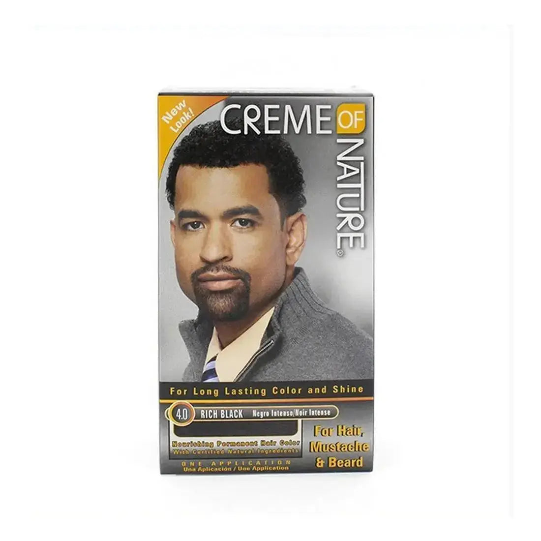 Permanent Dye Mens Color Creme Of Nature Rich Black 4.0  Adomoo