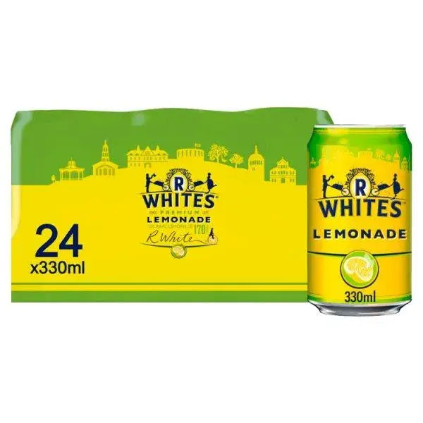 R.White's Lemonade Cans 24 x 330ml (Case of 24)  Adomoo