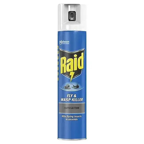 Raid Rapid Action Wasp, Mosquito & Fly Killer Aerosol Spray 300ml (Case of 6) Adomoo