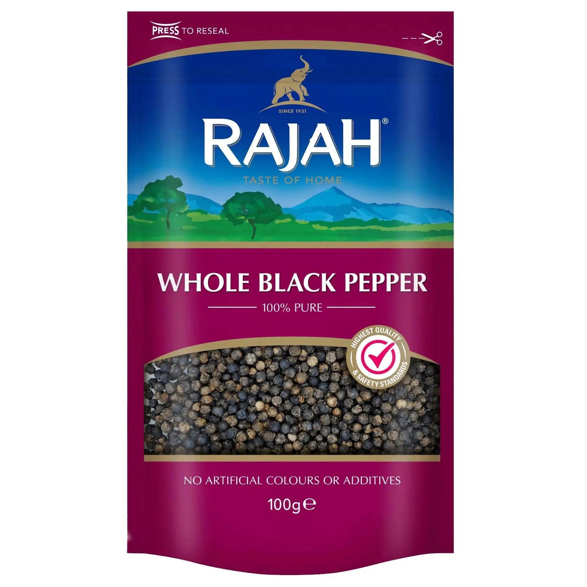 Rajah Whole Black Pepper (100g)  Adomoo