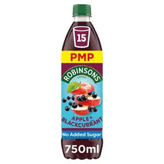 Robinsons Apple & Blackcurrant No Added Sugar Squash PMP 750ml (Case of 12)  Adomoo