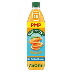 Robinsons Orange No Added Sugar Squash PMP 750ml (Case of 12)  Adomoo
