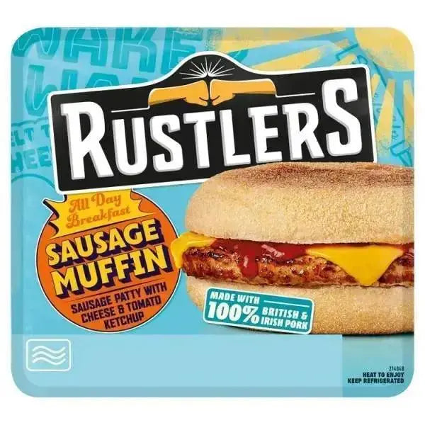 Rustlers All Day Breakfast Sausage Muffin 155g (Case of 4) Adomoo