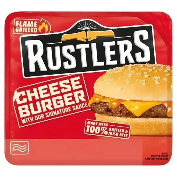 Rustlers Flame Grilled Cheese Burger 141g  Adomoo