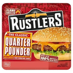 RUSTLERS The Classic Quarter Pounder with Cheese & Our Signature Sauce 190g (Case of 4)  Adomoo