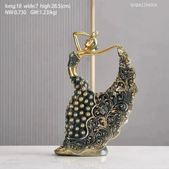 Sculpture Modern Art Home Decoration Accessories Dancer Resin Statue Character Model Living Room Decoration Office Decor Gifts Adomoo