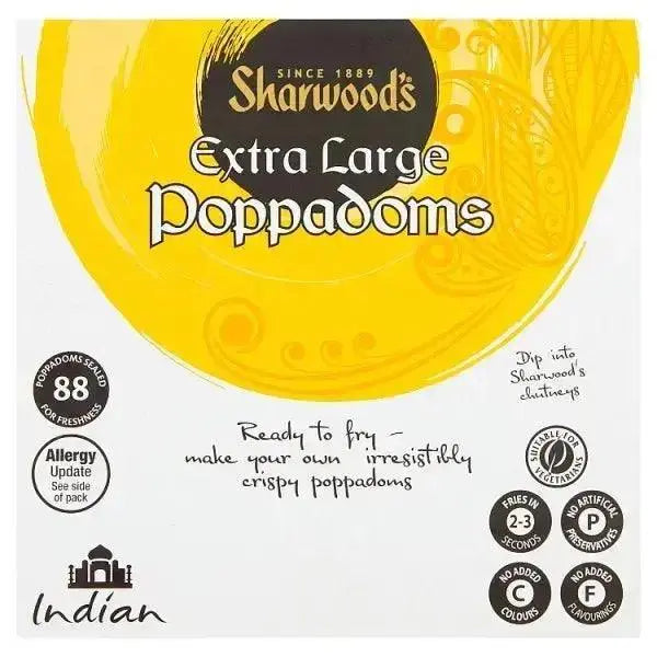 Sharwoods Extra Large Plain Poppodoms 1kg  Adomoo