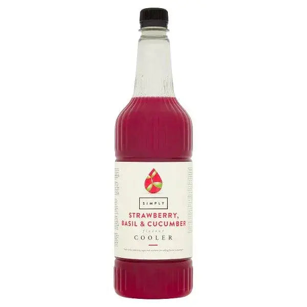 Simply Strawberry, Basil & Cucumber Flavour Cooler 1L  Adomoo